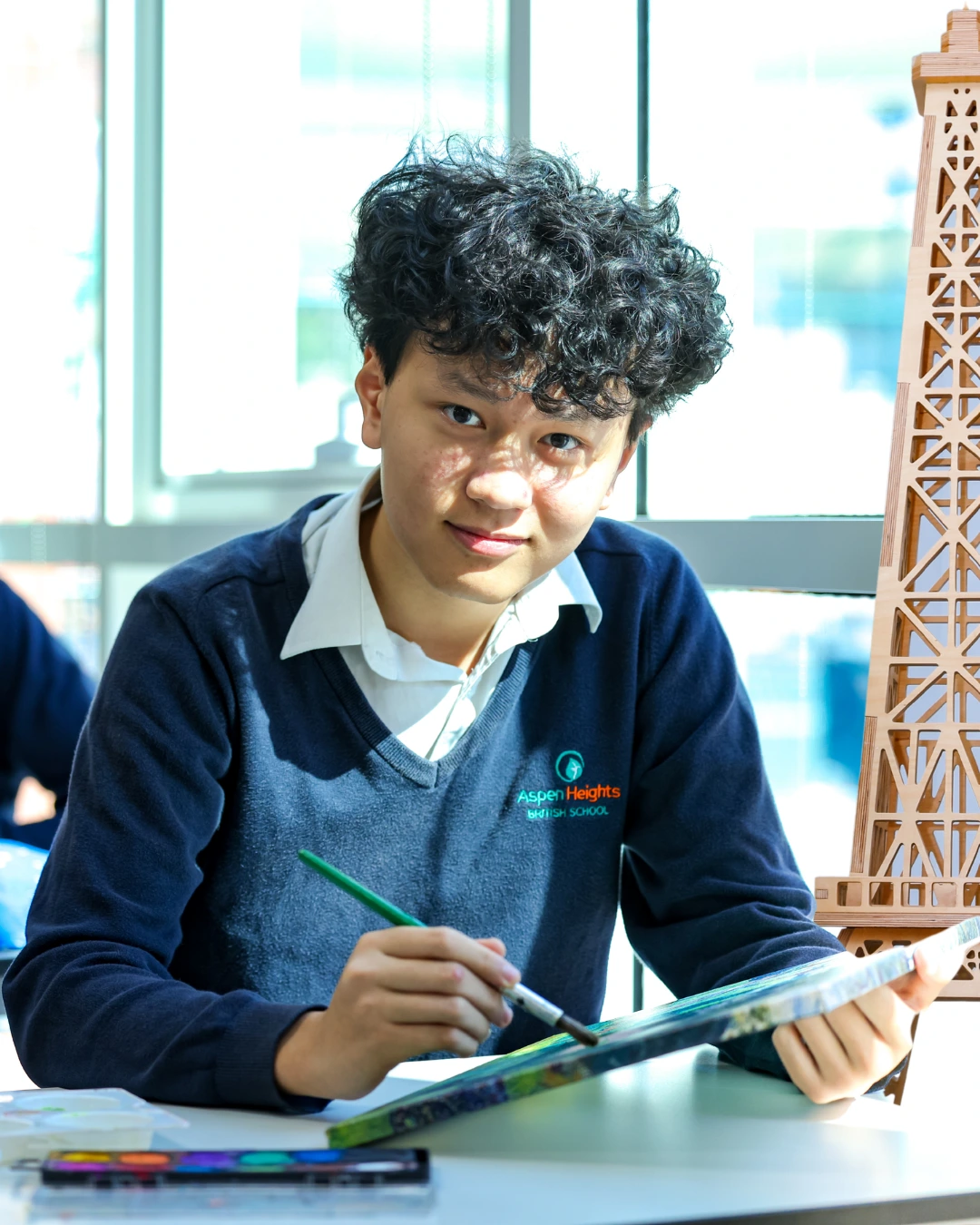 Students studying in library